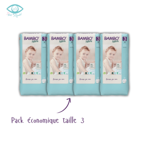 Pack 4 BAMBO NATURE couche bébé taille 3