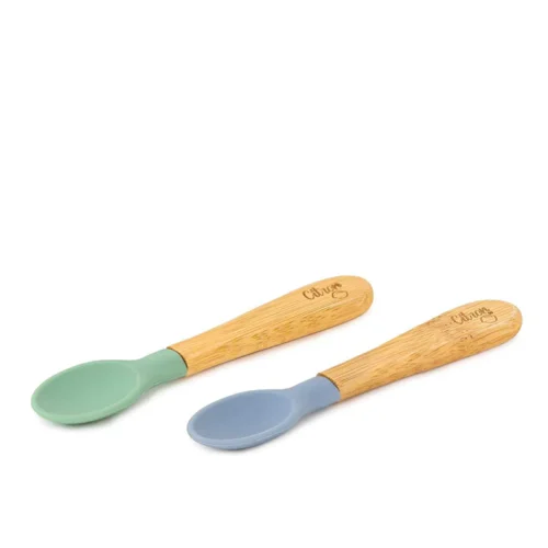 Citron Set de 2 cuillères en Bambou Bleu / Vert