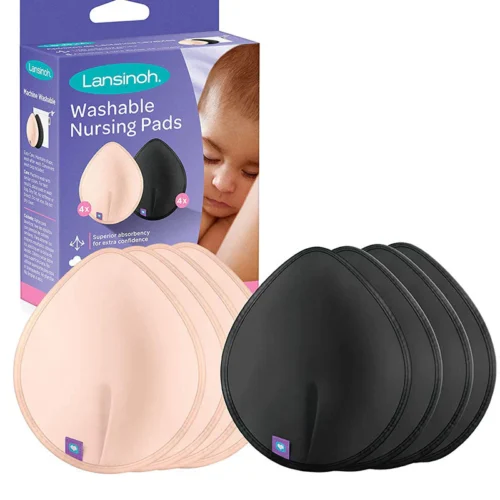 Lansinoh Coussinets d'allaitement lavables ( Rose Noir ) - 8 Unités
