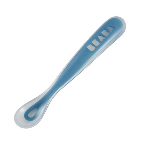 Béaba Cuillère 1er âge silicone - Bleu