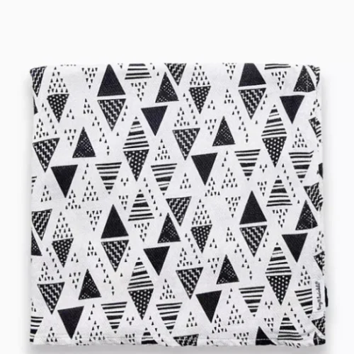 Tiny Twinkle Couverture d’emmaillotage triangle noir et blanc 120×120