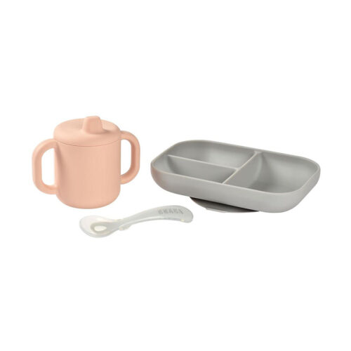 Béaba Coffret D'apprentissage en Silicone Rose 3 pièces