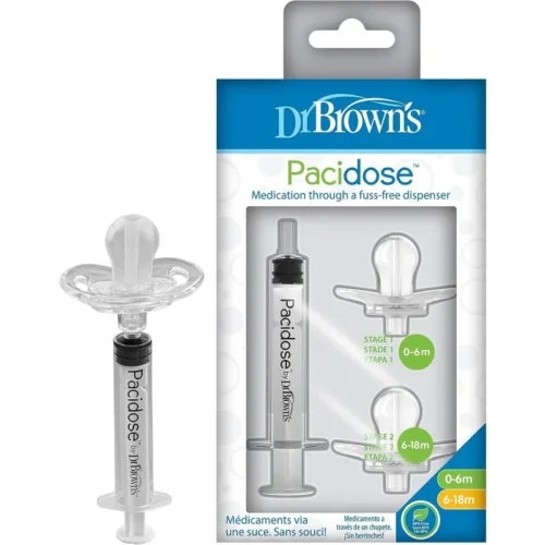 Dr Brown Pacidose Sucette Distributeur de médicaments liquides avec seringue orale