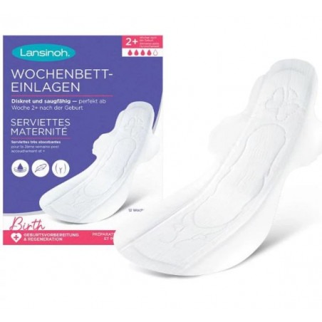 LANSINOH SERVIETTE MATERNITÉ TAILLE M (12 UNITÉS)