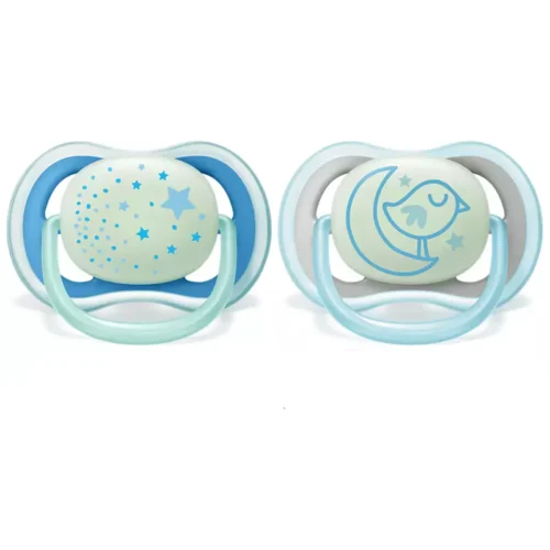 Avent Lot de 2 Sucettes Ultra Air Night 6-18m - Garçon
