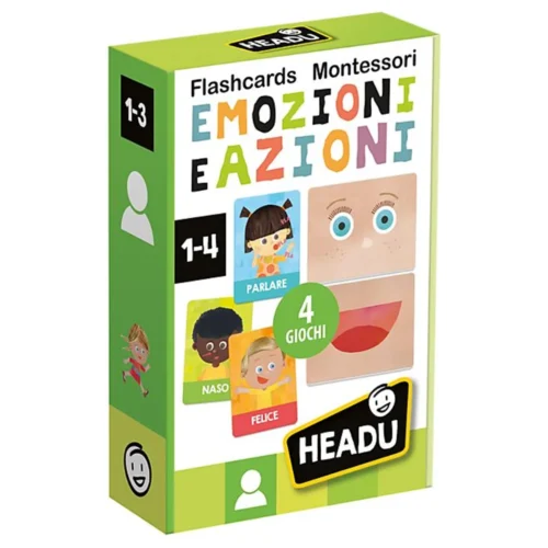 Cartes Flash Émotions et Actions Montessori Headu - 1-4 ans