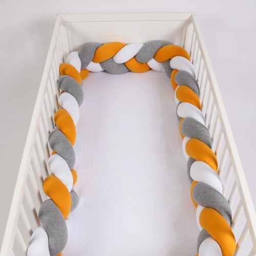 Tour De Lit Tressé orange Gris 5 MÈTRES