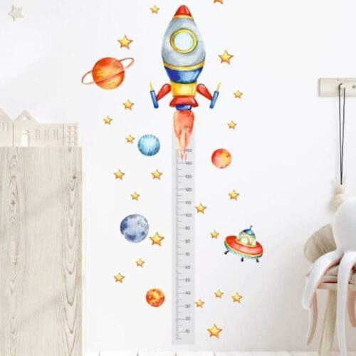 AUTOCOLLANT MURAL MESURE DE TAILLE FUSEE