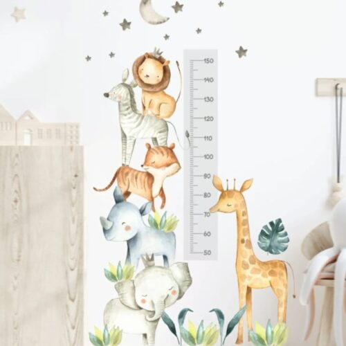 AUTOCOLLANT MURAL MESURE DE TAILLE ANIMAUX
