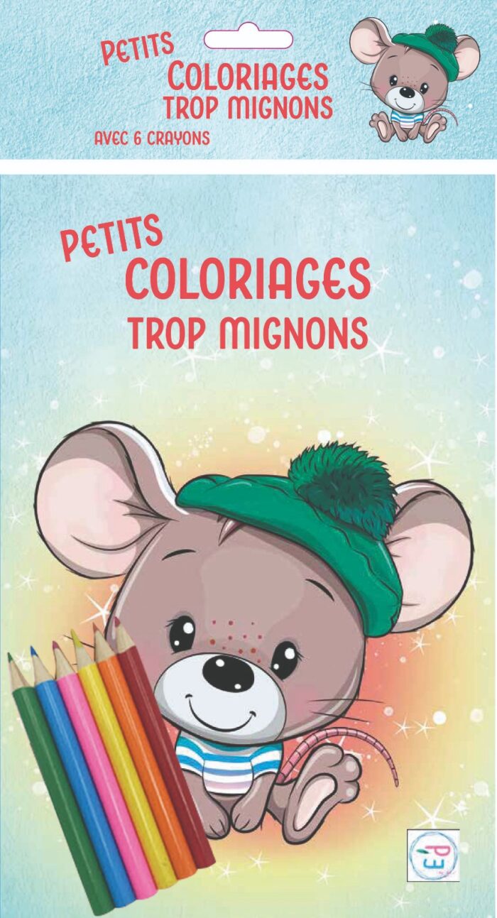 Petits Coloriages trop Mignons + Crayons de couleurs souris