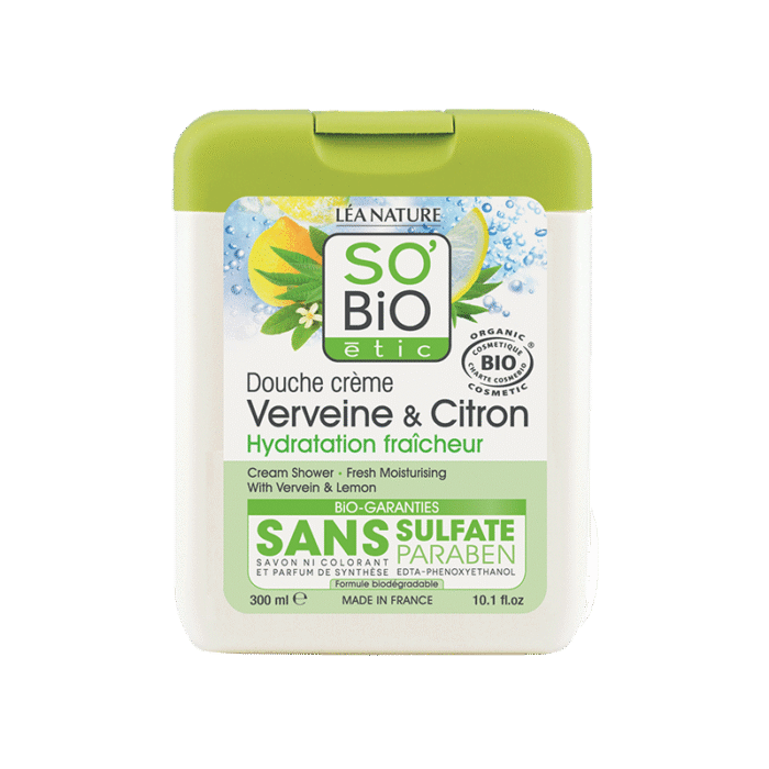 SO BIO gel douche crème hydratation fraicheur a la verveine et citron 300 ml